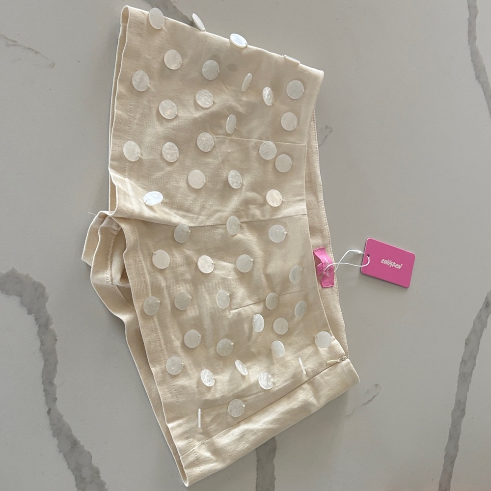 Edikted Cream Polka Dot Women Shorts